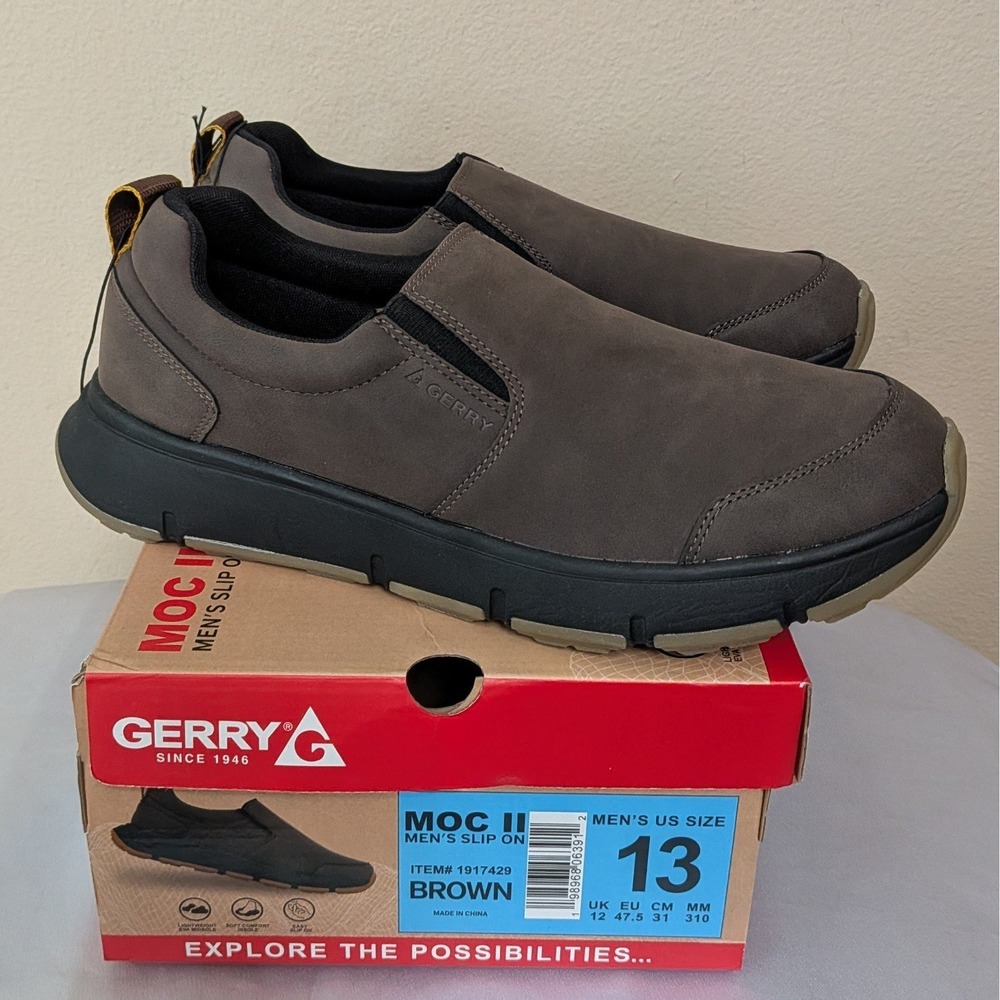 New Gerry Men's Moc II Slip On Shoes Brown Size 13
